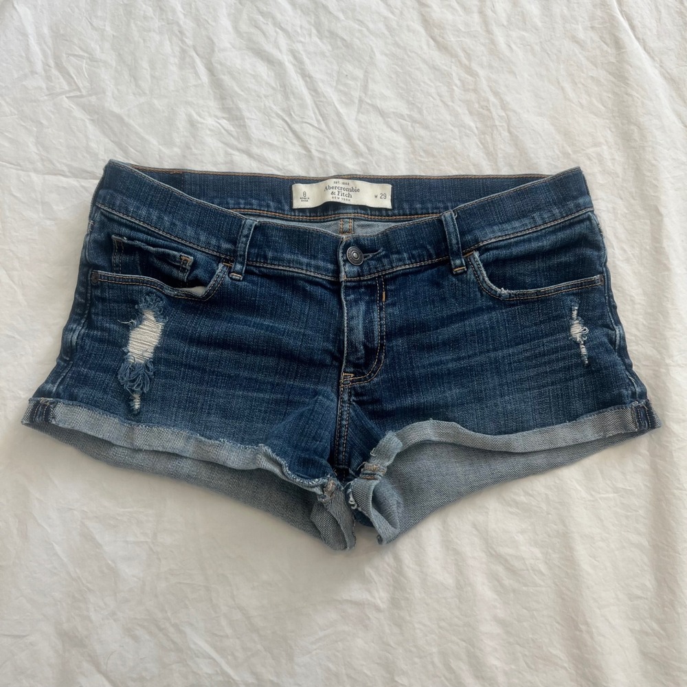 vintage abercrombie & fitch low rise denim mini shorts